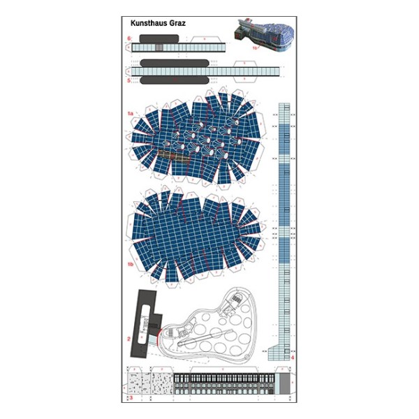 Graz Postkarte Architekturmodell vom Kunsthaus 